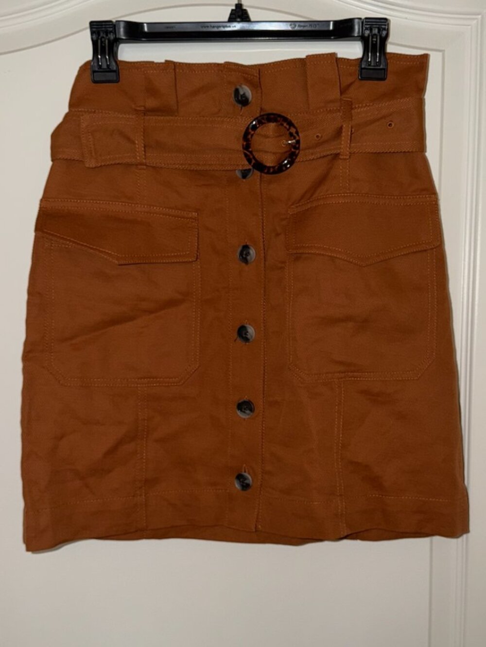 Banana Republic High-Waisted Belted Button-Front Mini Skirt